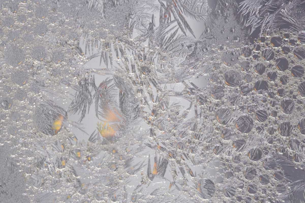 Pennsylvania Frosty window pane and soap bubbles